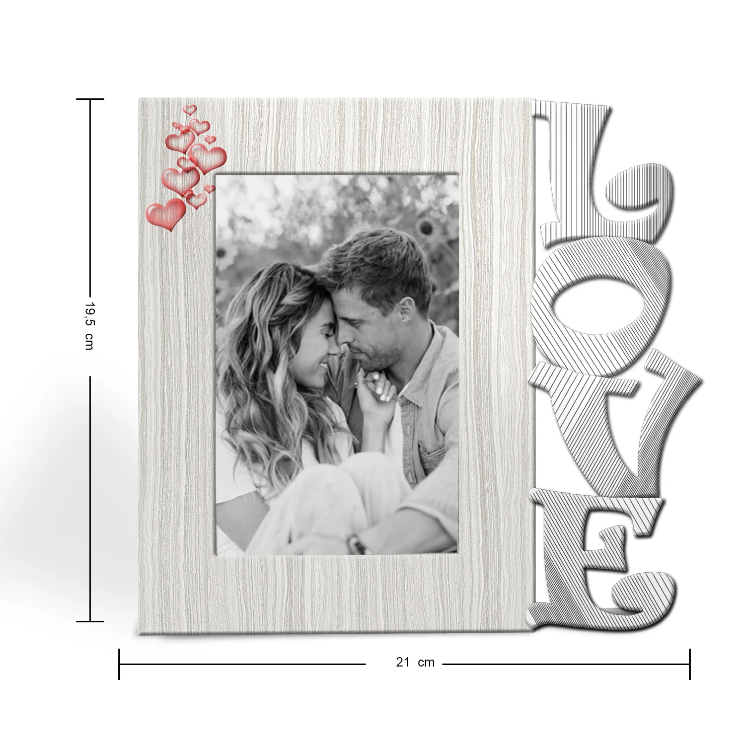 Portarretrato Love C Gris 21x19.5cm sin Marco y con Vidrio Protector - Imagen 4