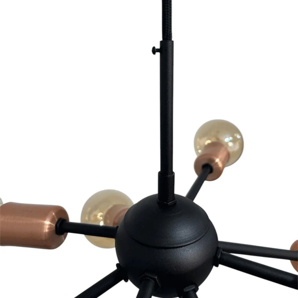 Lámpara de Techo Led Átomo Dorado y Negro 20x34cm Ajustable de Ocho Luces - Imagen 3