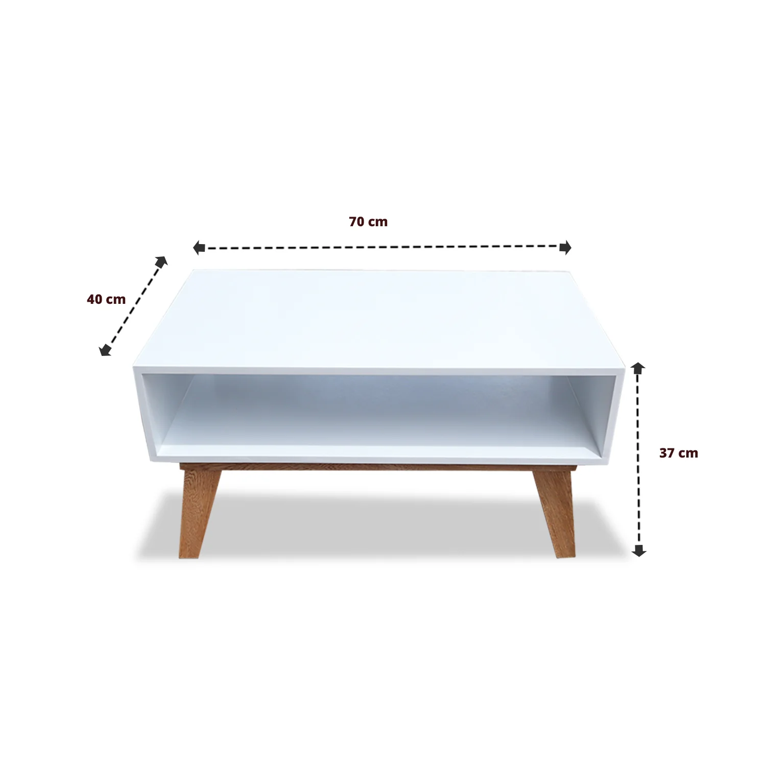 Mesa de Centro Porto Marron Claro 70x37cm Cuadrado - Imagen 5