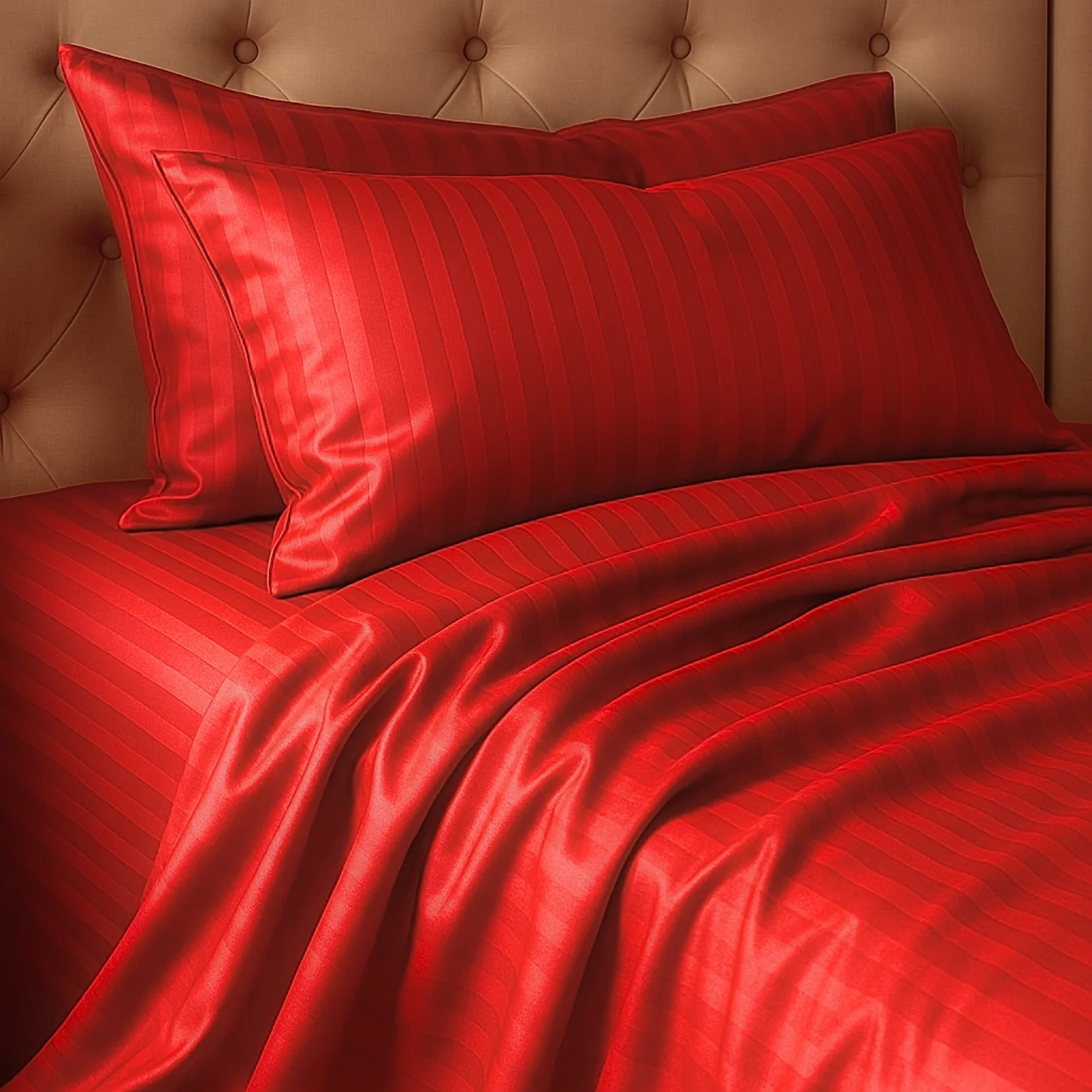 Juego de Sábanas Polialgodon Rojo Para Cama Sencilla 100 X 190 Cm Antiácaros y Antiarrugas - Imagen 2