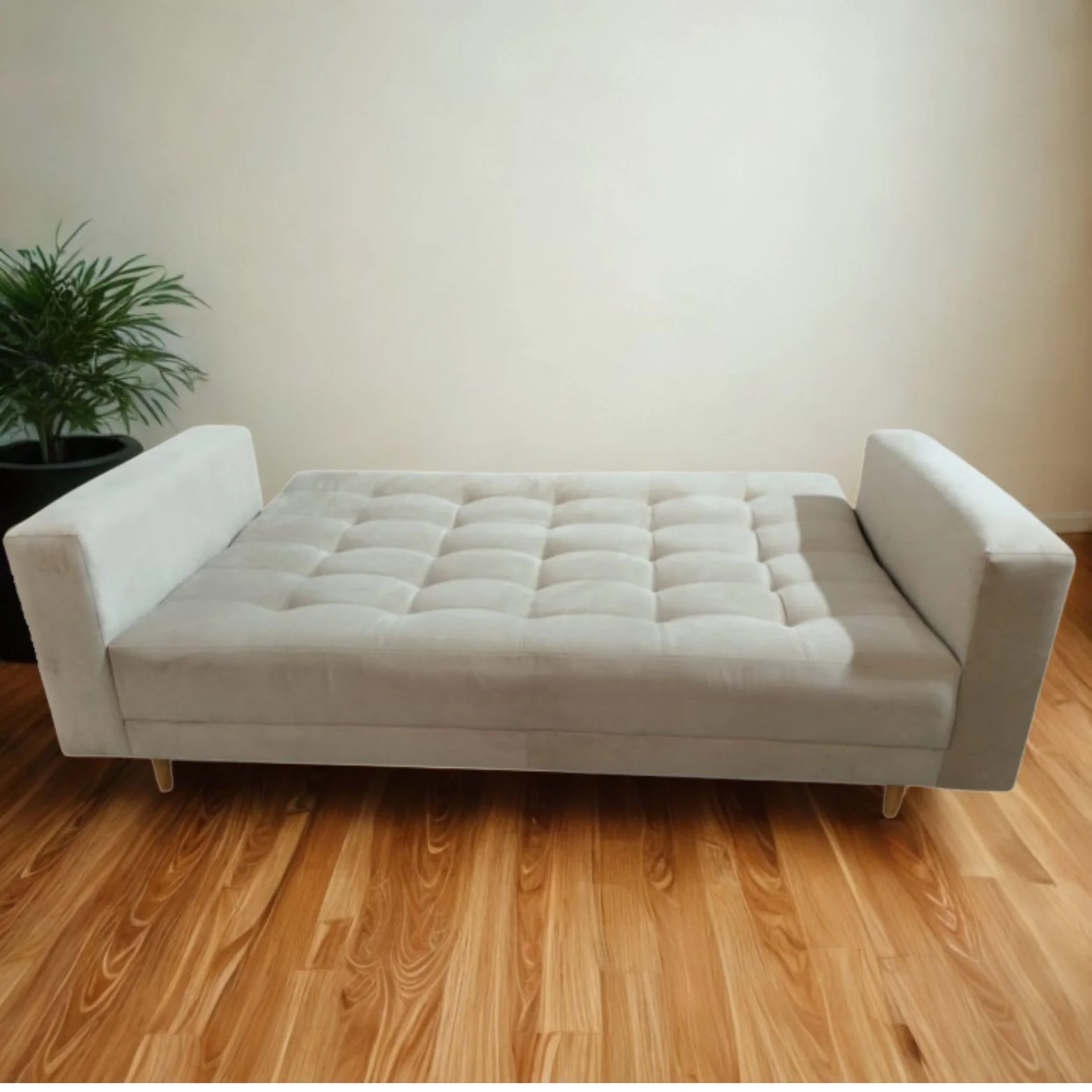 Sofá Cama Munich Beige 200x30cm de Tres Puestos Reclinable Con Tapizado Acolchado y Antifluido - Imagen 4